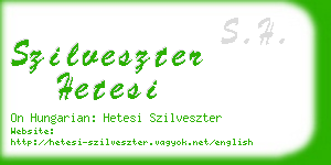 szilveszter hetesi business card